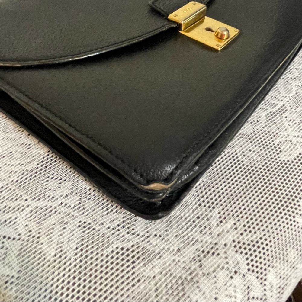 Gucci Vintage Black Leather Clutch 1980s 1990s Purse Designer Handbag - Picture 7 of 16